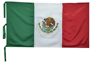 Bandera de México bordada con escudo a color tamaño kinder