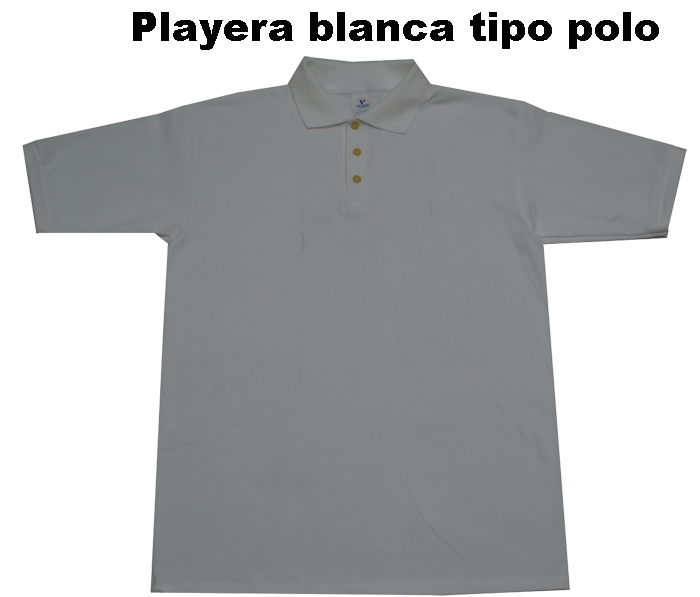 Playera blanca tipo polo