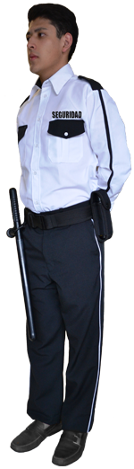 Uniforme de vestir pantalon negro con camisa blanca manga corta