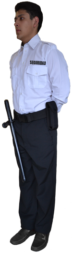 Uniforme de vestir pantalon negro con camisa blanca manga larga